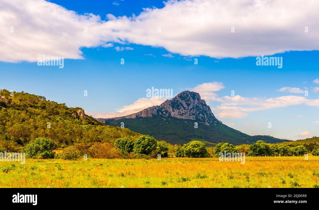Pic Saint Loup in the Hérault in Occitania, France Stock Photo - Alamy