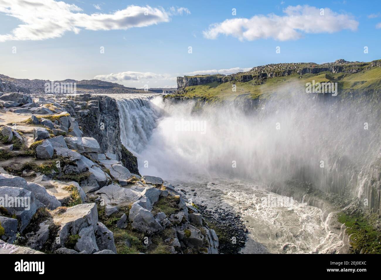 The most powerful waterfall in Europe Detifoss, north Iceland, a majestic landscape. Stock Photo