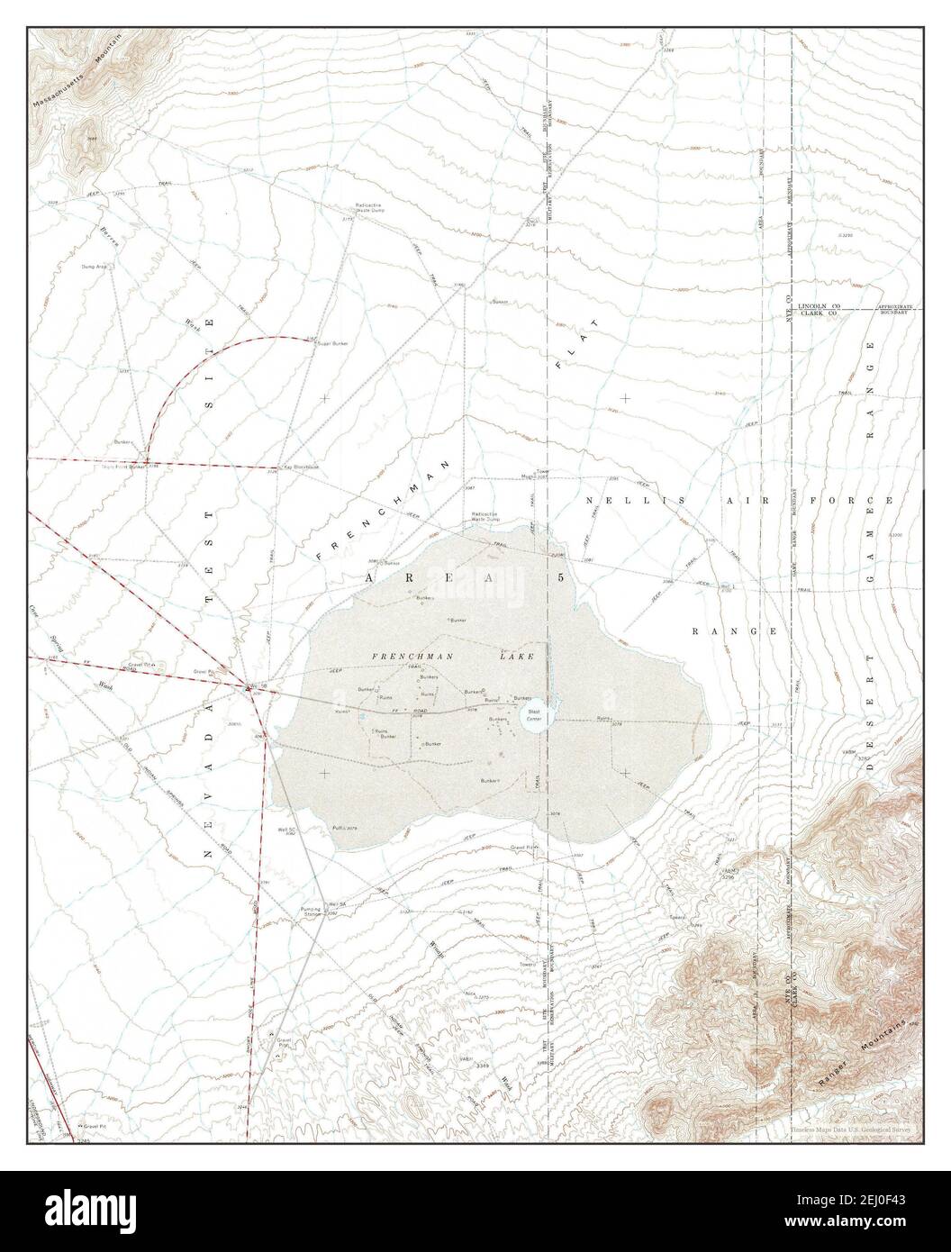 Frenchman Flat, Nevada, map 1960, 124000, United States of America by
