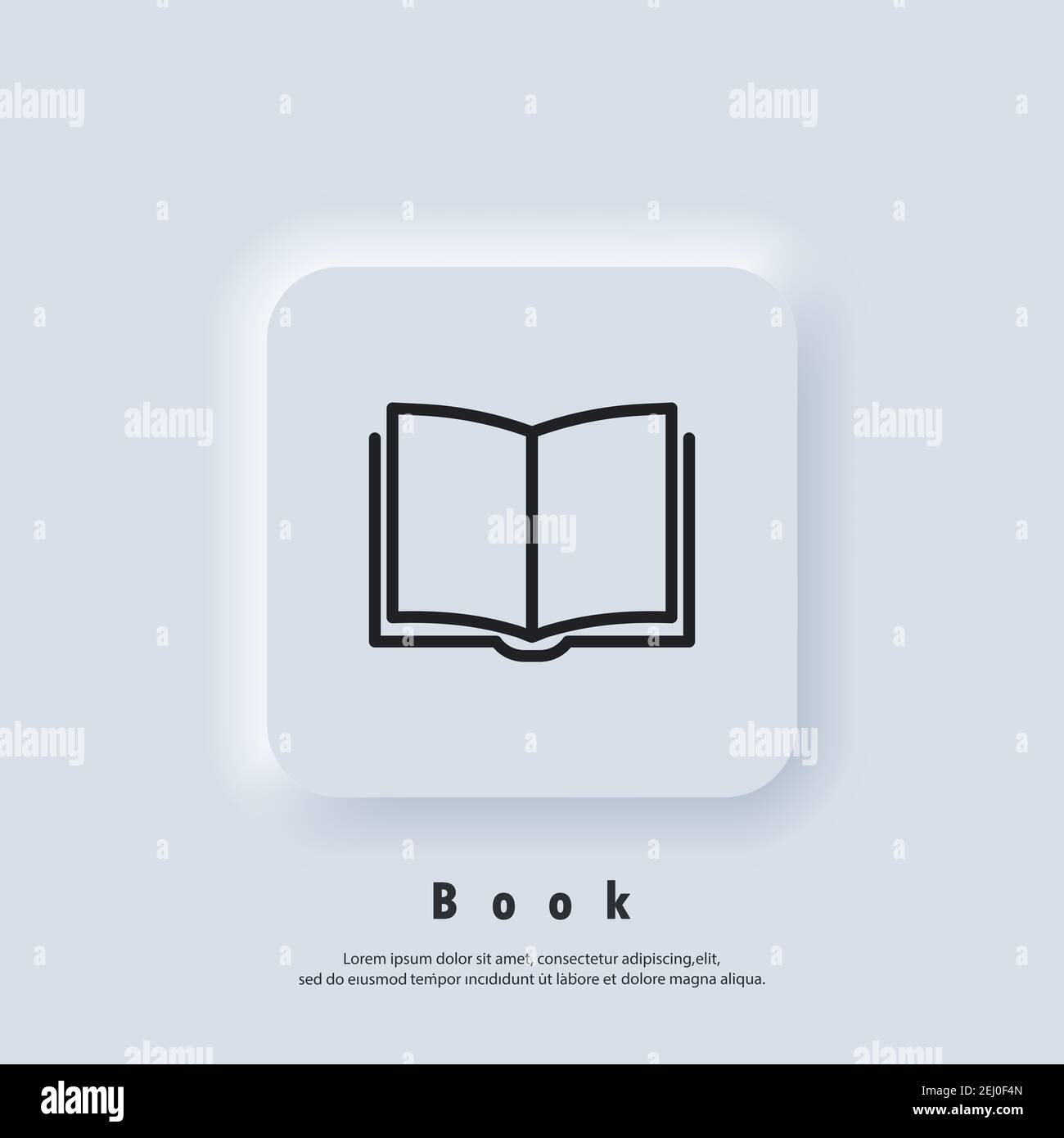 Electronic digital library. Internet education concept, e-learning resources, distant online courses. Vector. UI icon. Neumorphic UI UX white user int Stock Vector