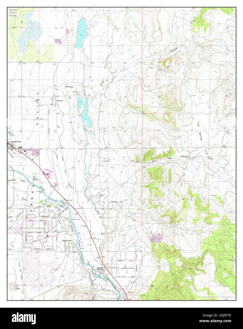Gardnerville, Nevada, map 1969, 124000, United States of America by