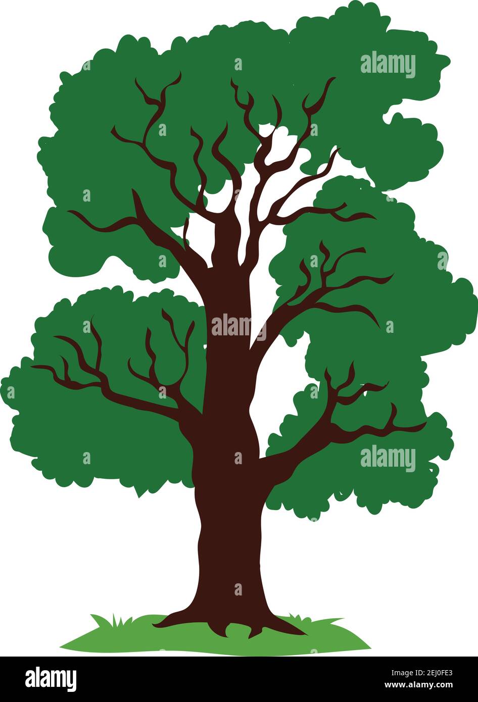 Large Green Tree Vector Illustration isolated in white background Stock Vector