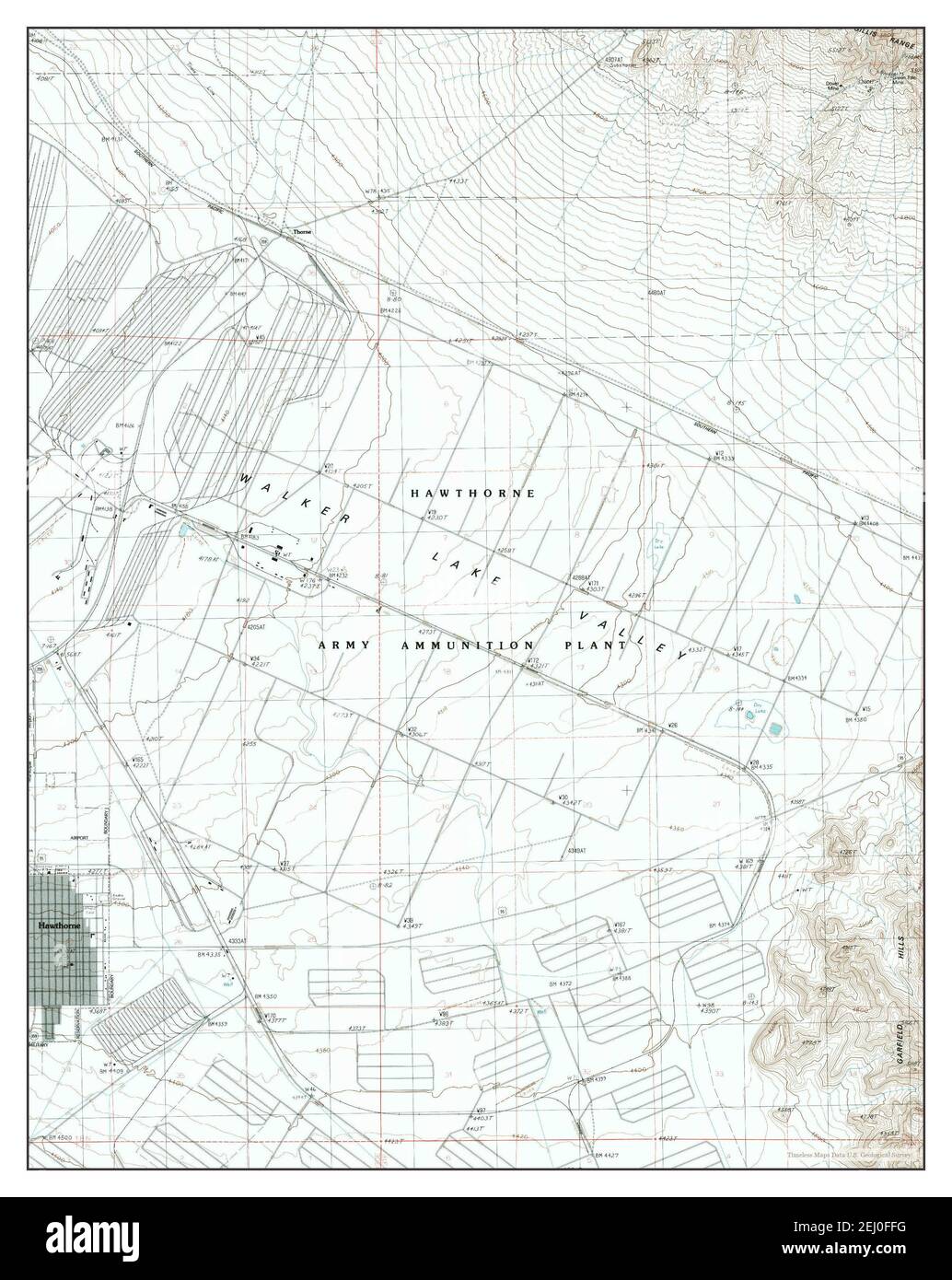 Hawthorne East, Nevada, map 1987, 124000, United States of America by