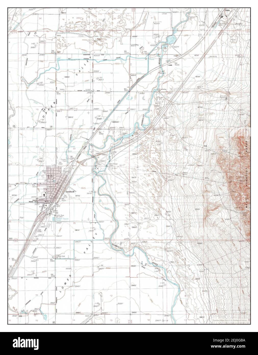 Lovelock, Nevada, map 1987, 124000, United States of America by Timeless Maps, data U.S