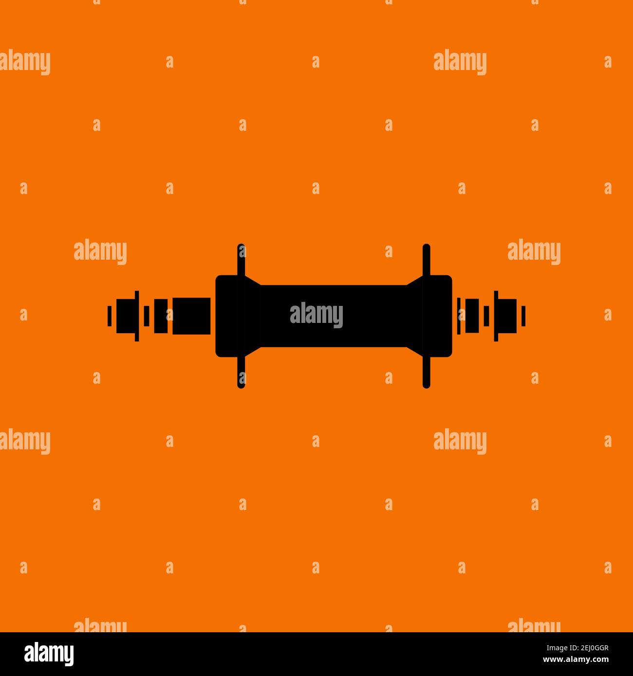Bike Hub Icon. Black on Orange Background. Vector Illustration Stock