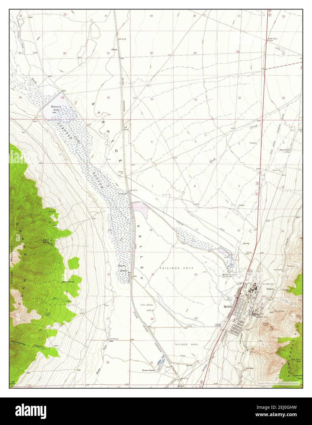 McGill, Nevada, map 1958, 124000, United States of America by Timeless Maps, data U.S
