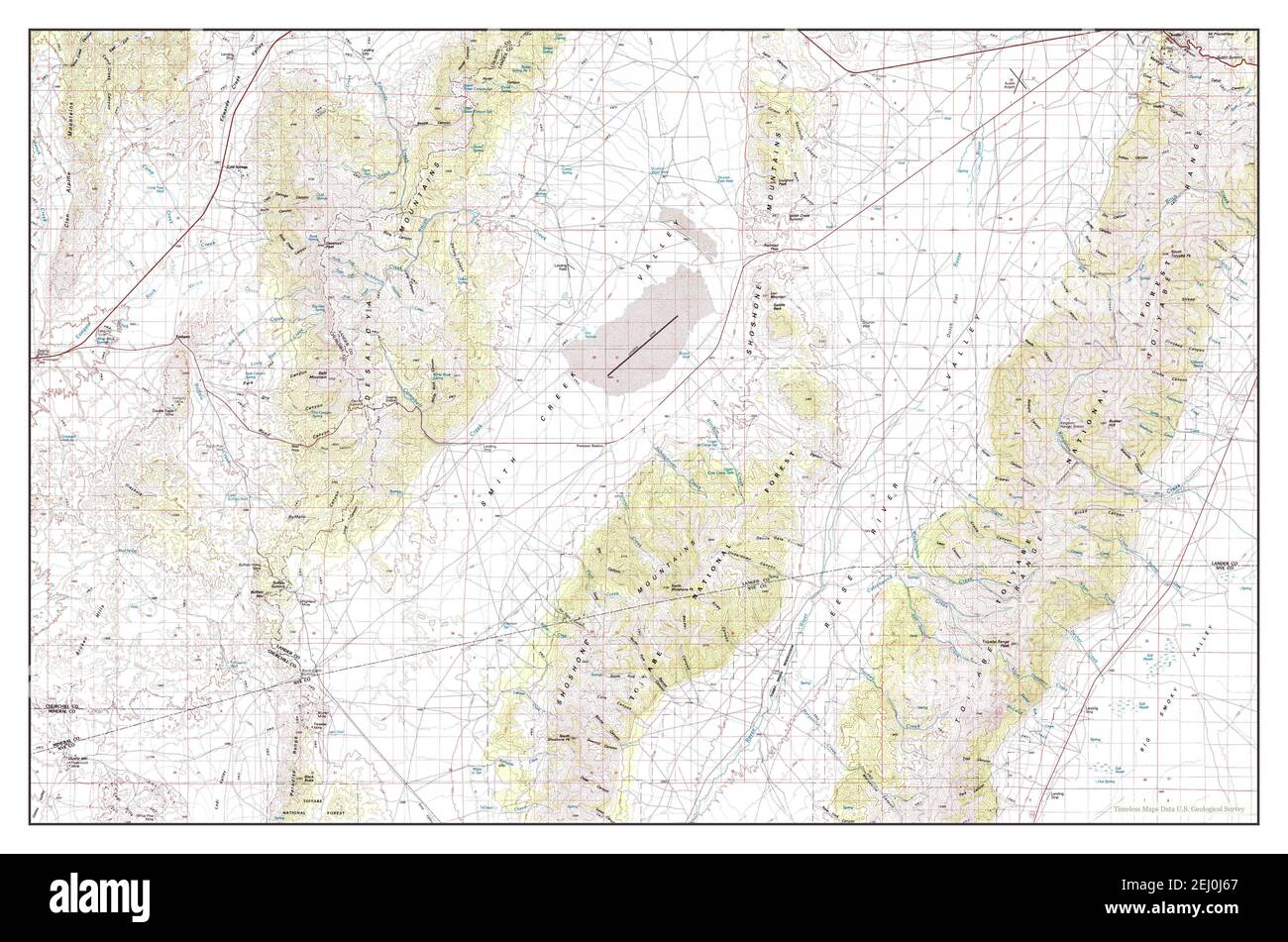 Smith Creek Valley, Nevada, map 1985, 1100000, United States of America by Timeless Maps, data