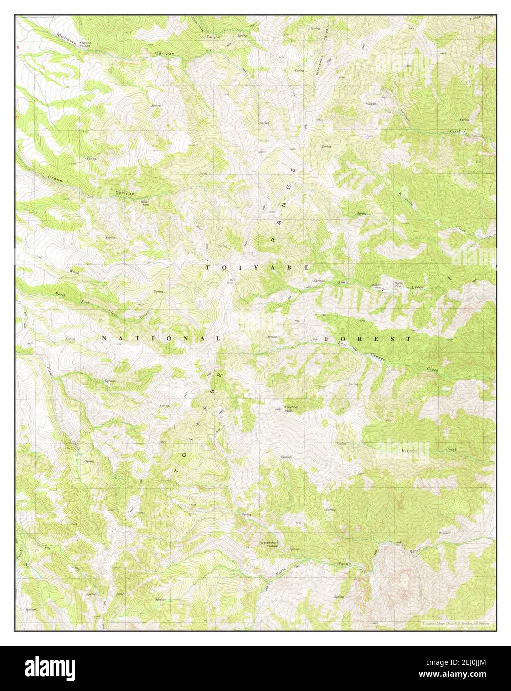 Toiyabe Peak, Nevada, map 1979, 1:24000, United States of America by Timeless Maps, data U.S. Geological Survey Stock Photo