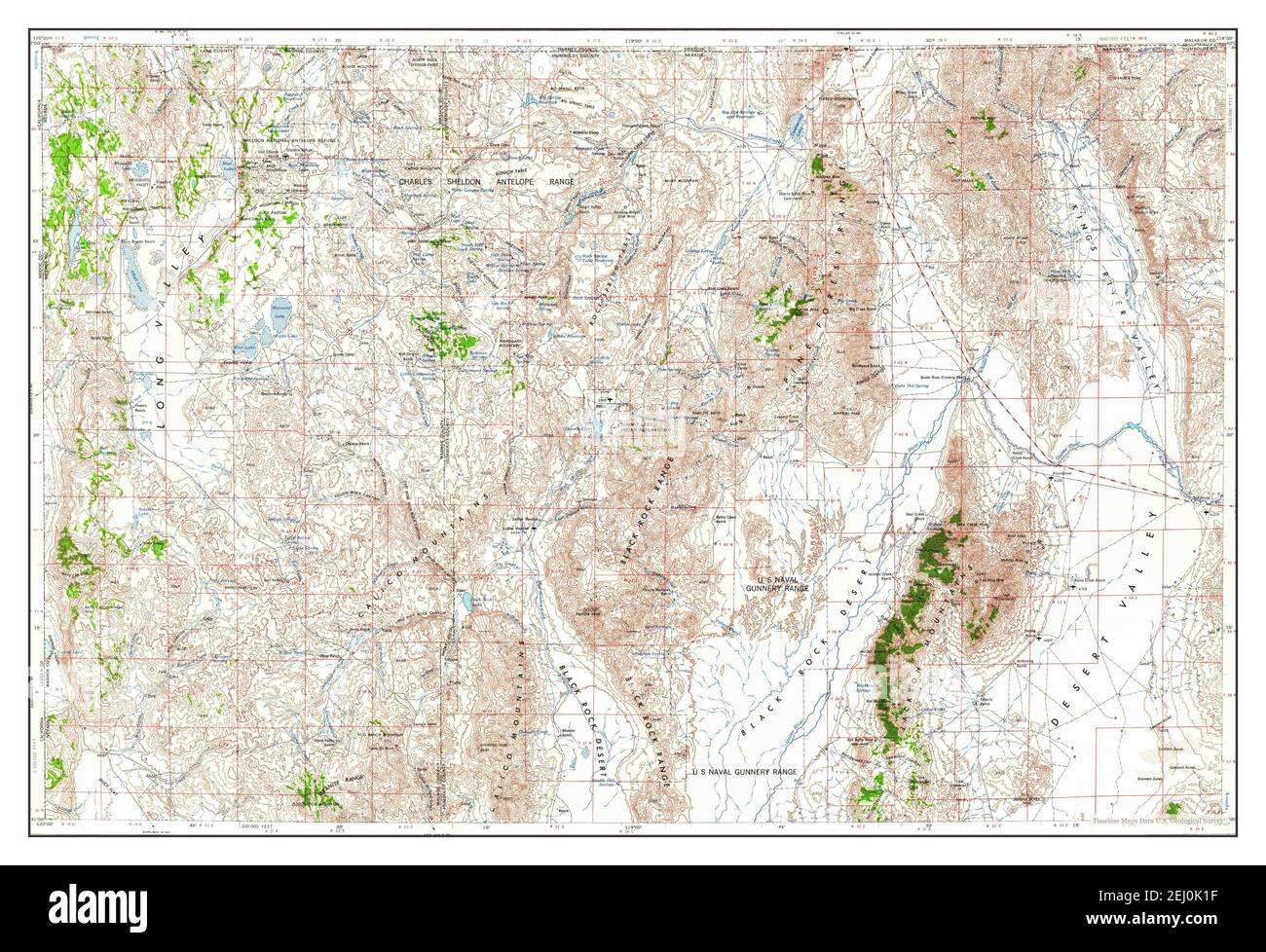 Vya, Nevada, map 1958, 1250000, United States of America by Timeless