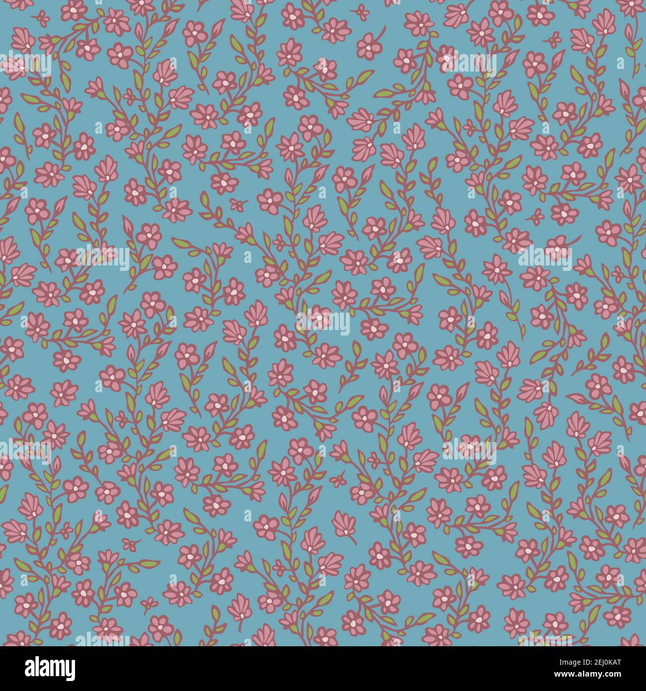 Vector seamless pattern decoration of rose flowers and leaves Stock ...