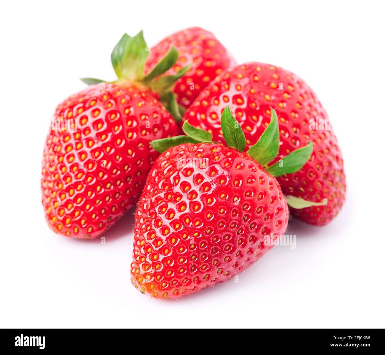 Ripe strawberry on white background Stock Photo - Alamy