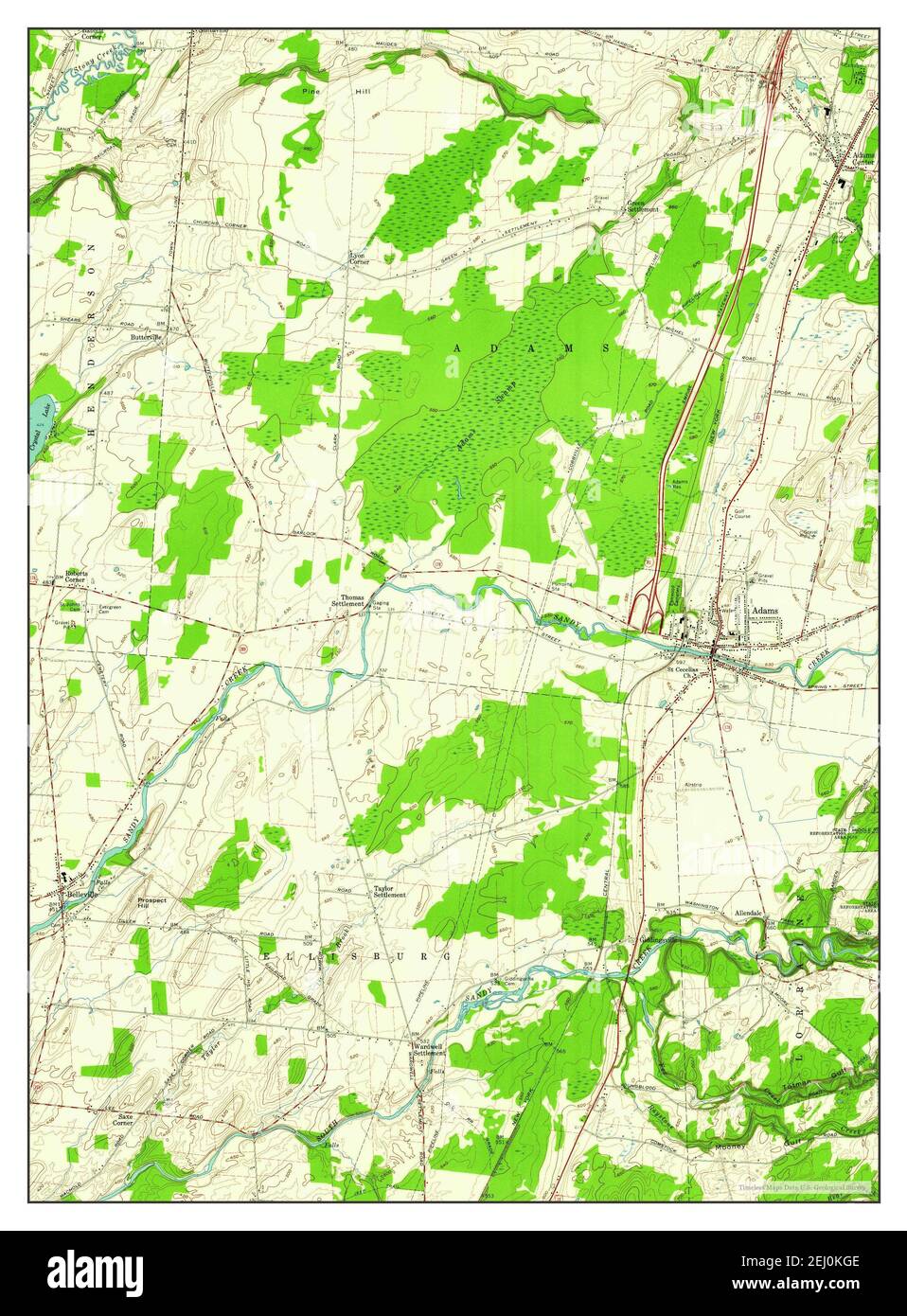 Adams, New York, map 1959, 124000, United States of America by