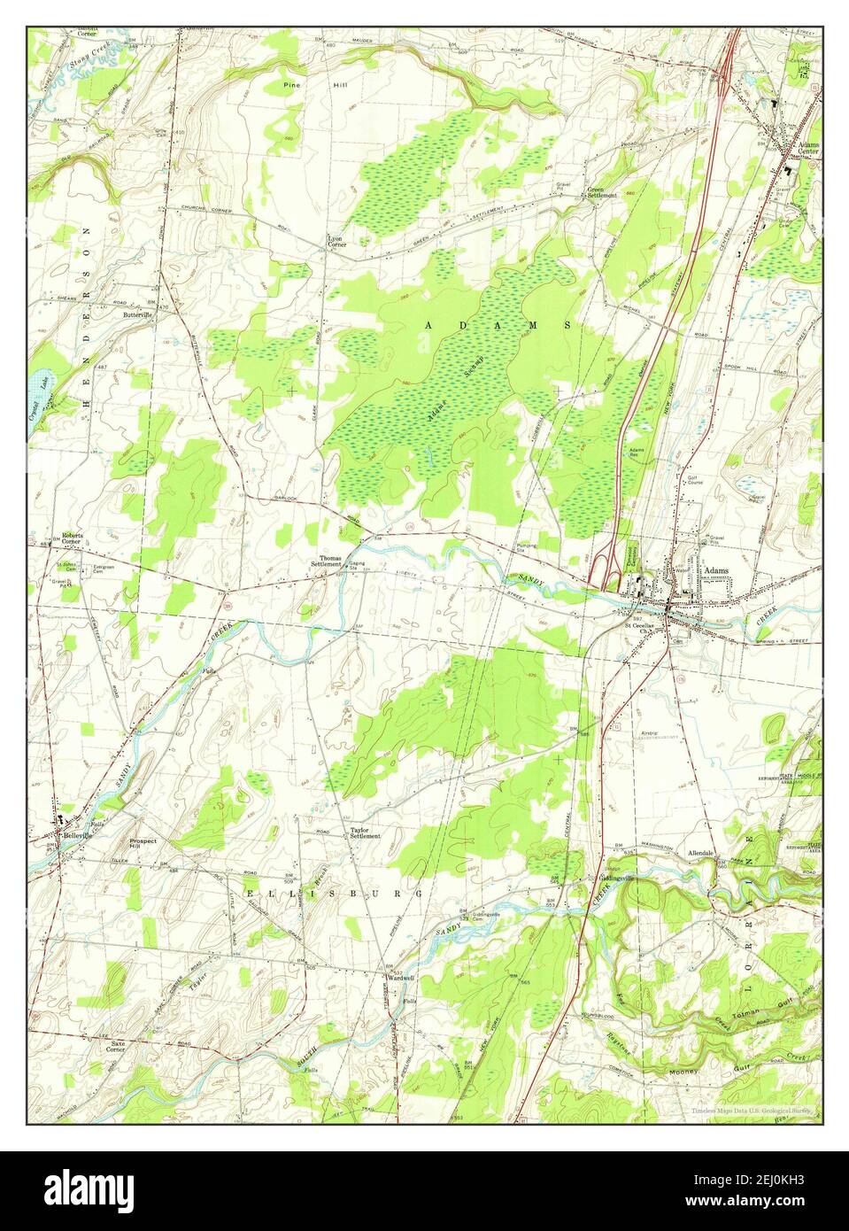 Adams, New York, map 1959, 124000, United States of America by