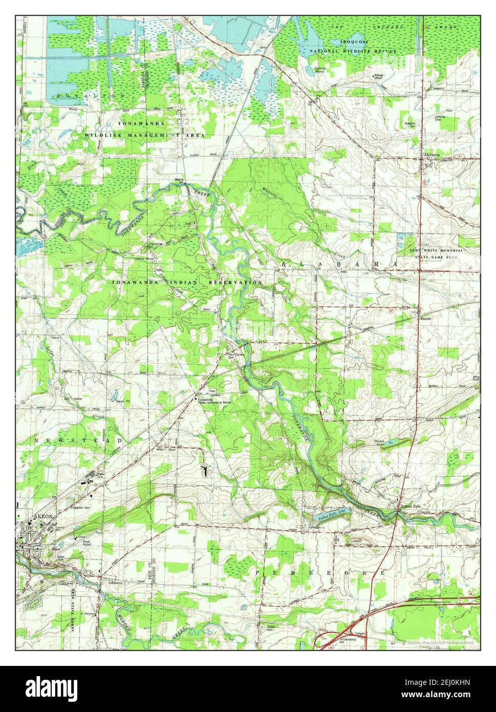 Akron, New York, map 1981, 125000, United States of America by