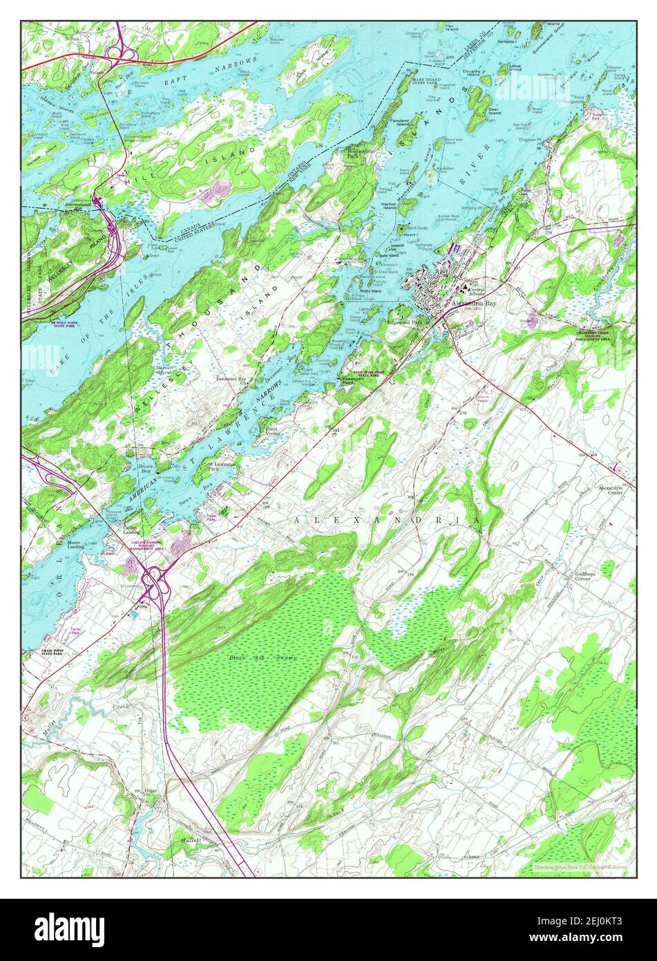 Alexandria Bay, New York, map 1958, 124000, United States of America