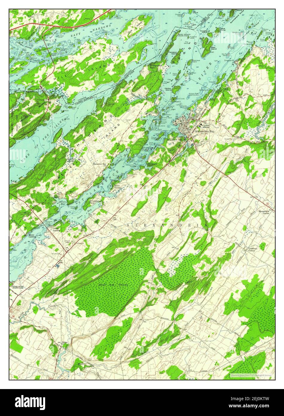 Alexandria Bay, New York, map 1958, 124000, United States of America