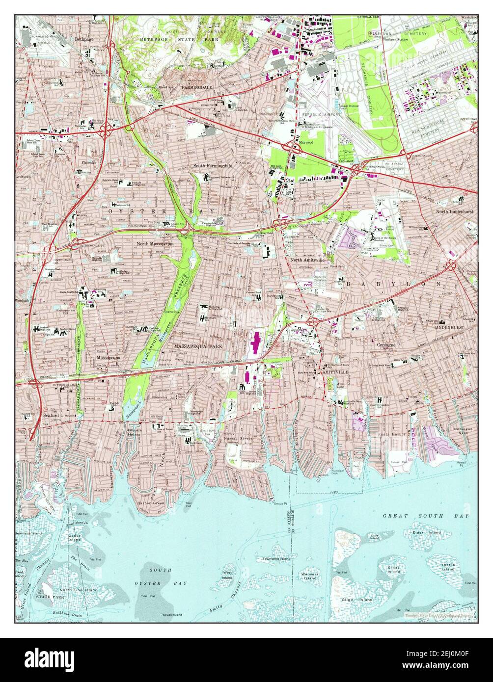 Amityville, New York, map 1969, 124000, United States of America by