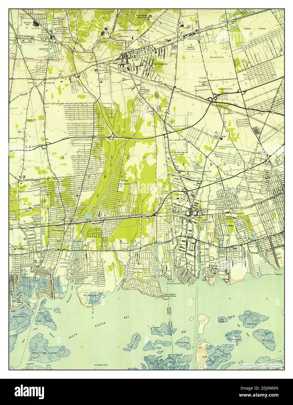 Amityville, New York, map 1947, 124000, United States of America by