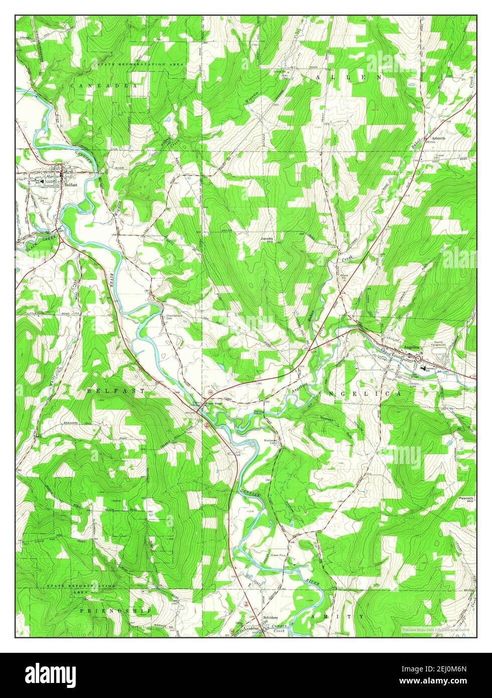 Angelica, New York, map 1964, 124000, United States of America by