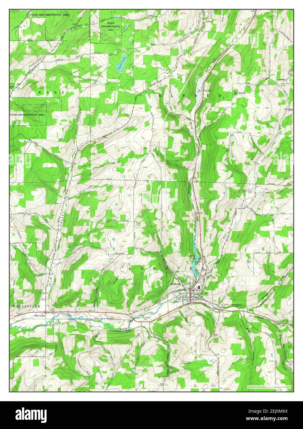 Andover, New York, map 1965, 124000, United States of America by