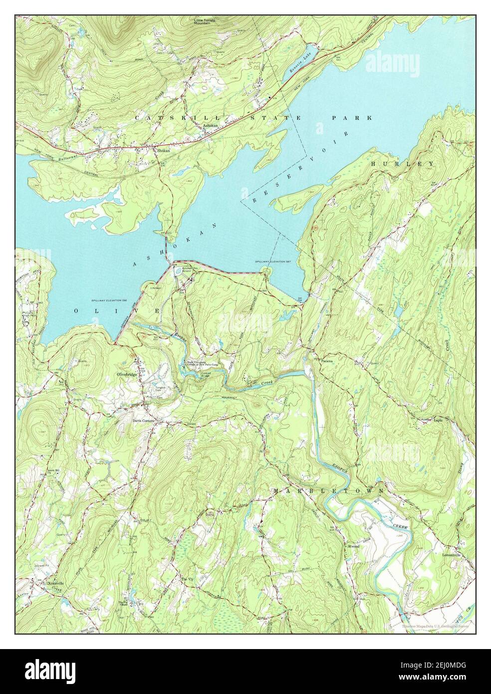 Ashokan, New York, map 1964, 124000, United States of America by