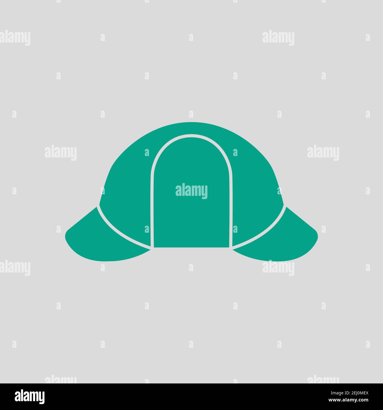 Sherlock Hat Icon. Green on Gray Background. Vector Illustration. Stock Vector
