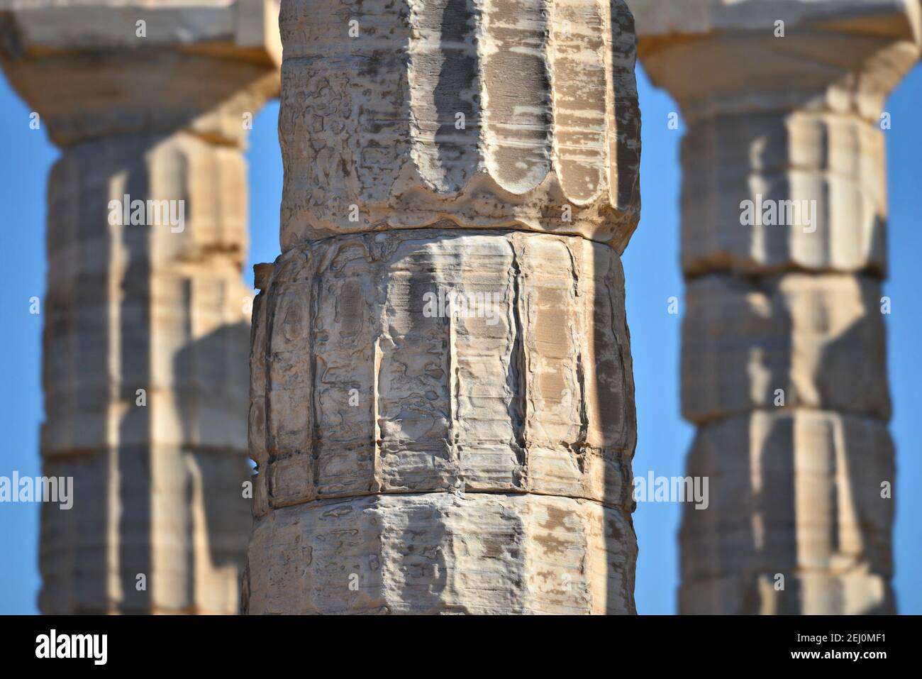 Marble column detail of the ancient Greek Doric style Temple of ...