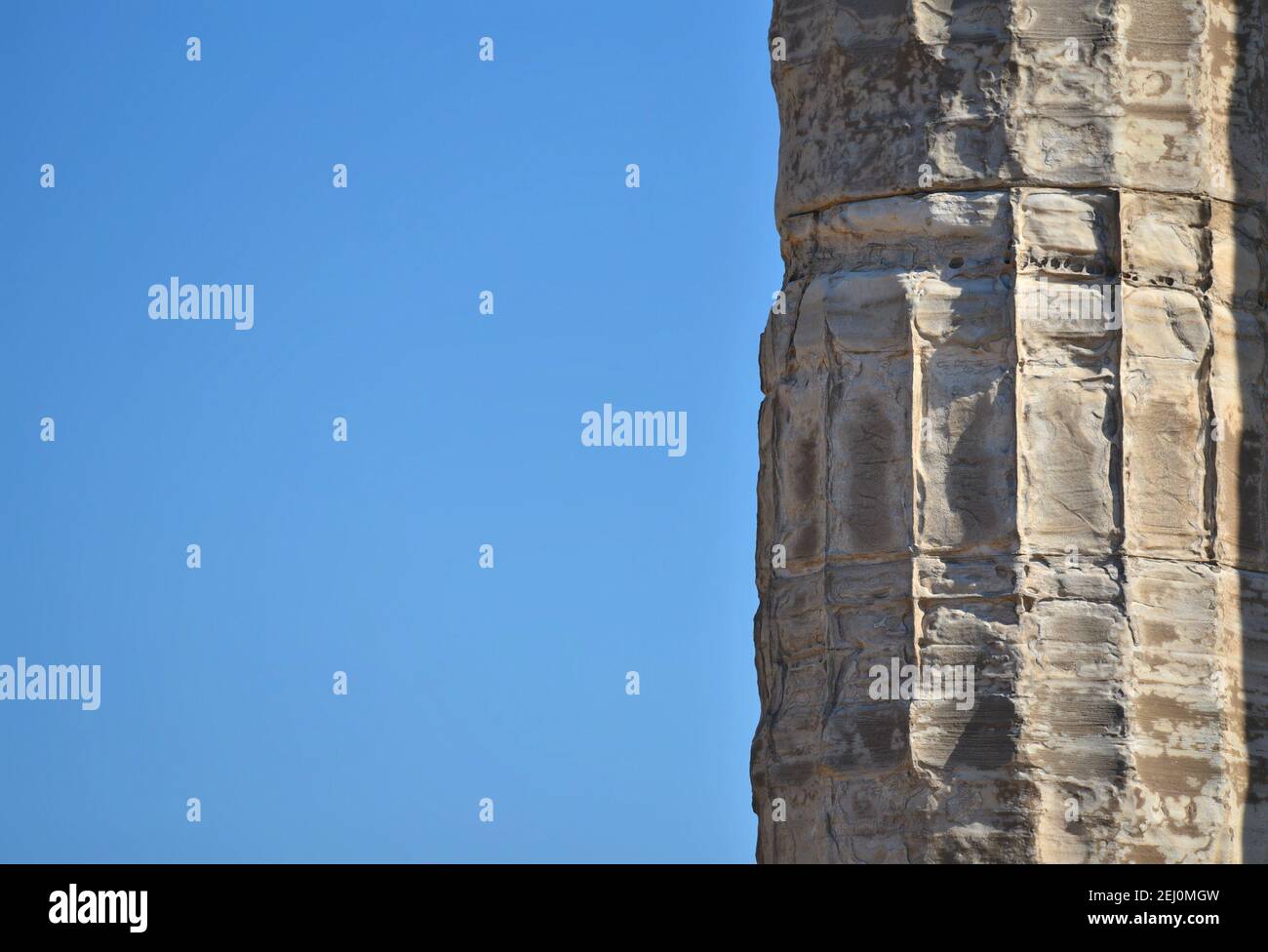 Marble column detail of the ancient Greek Doric style Temple of ...