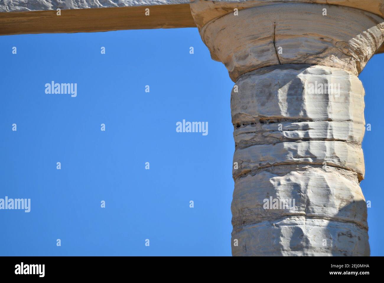 Marble column detail of the ancient Greek Doric style Temple of ...