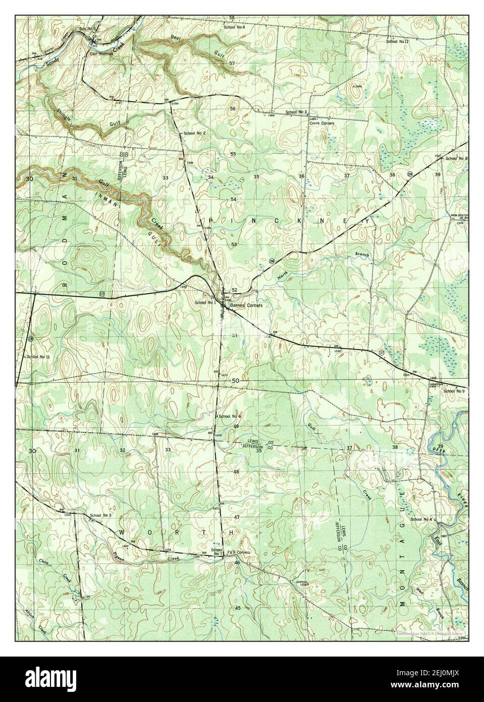 Barnes Corners, New York, map 1949, 125000, United States of America