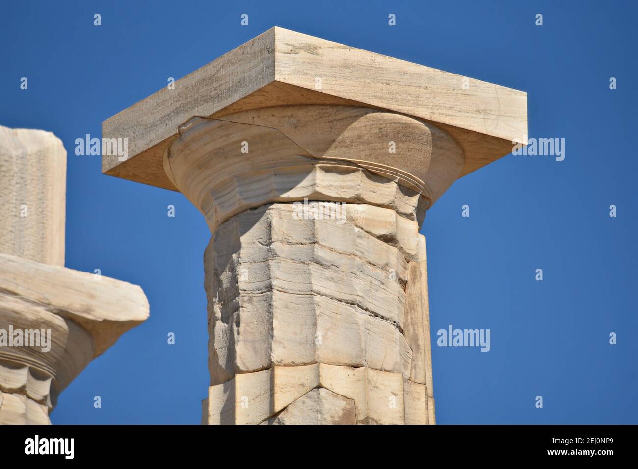 Marble column detail of the ancient Greek Doric style Temple of ...