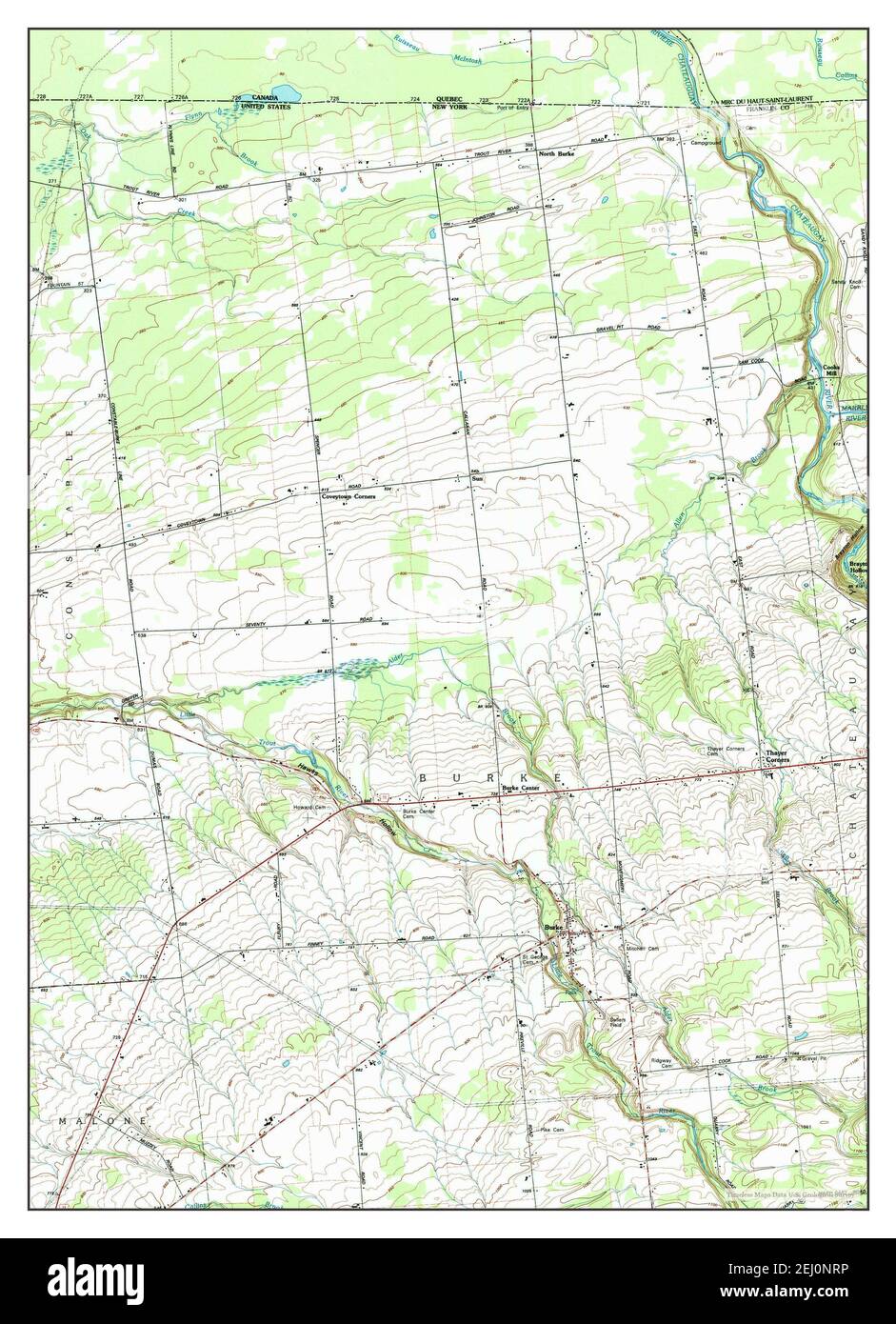 Burke, New York, map 1993, 124000, United States of America by