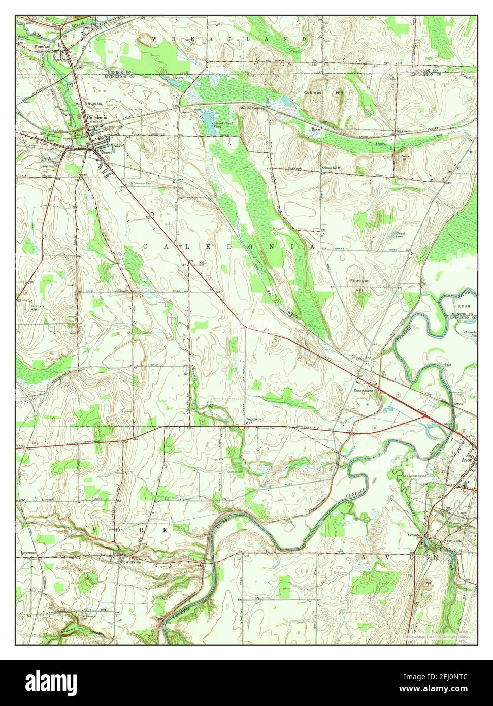 Caledonia, New York, map 1950, 124000, United States of America by