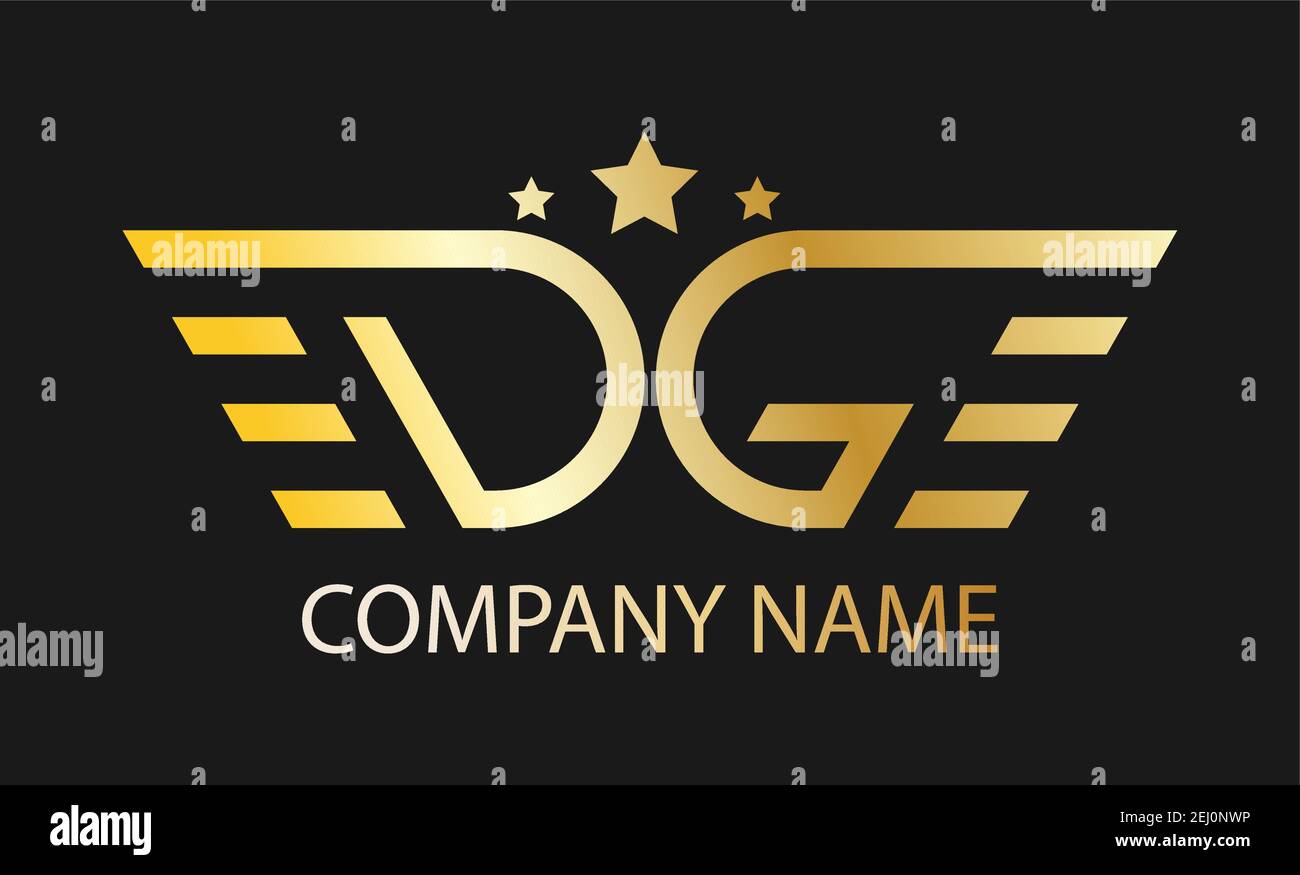 Stylized letters D and G for logo design. Vector illustration, flat ...