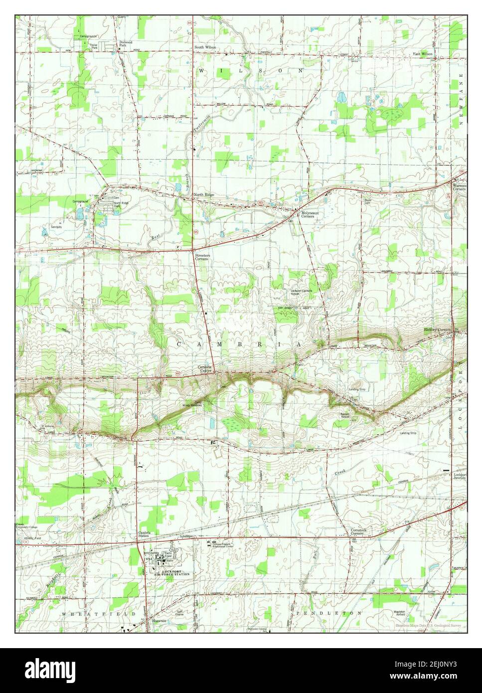 Cambria, New York, map 1980, 125000, United States of America by