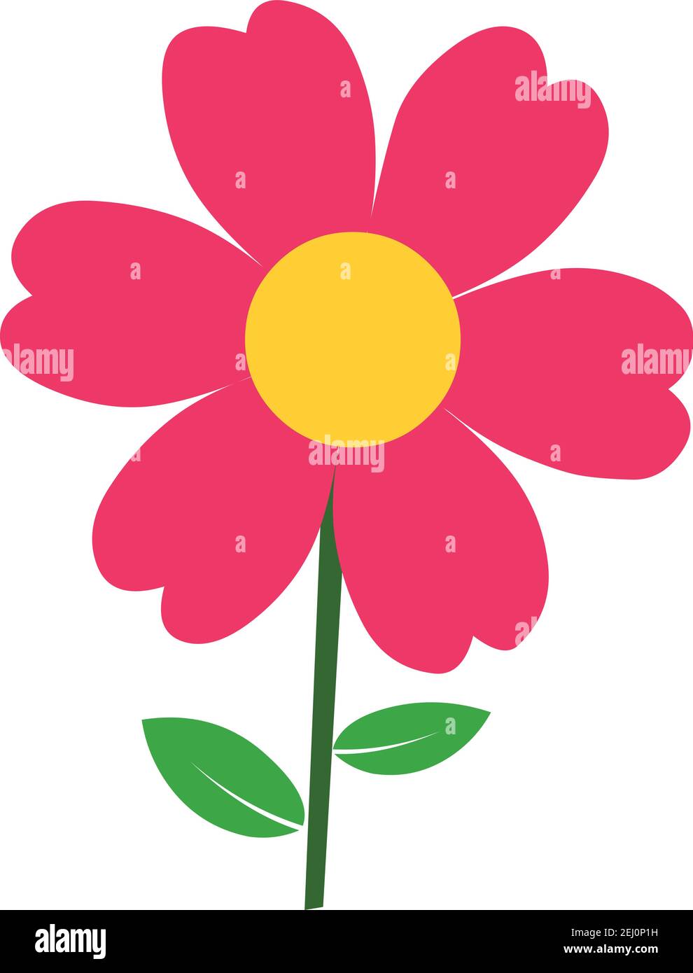 Abstract flower drawing Vector illustration isolated in white