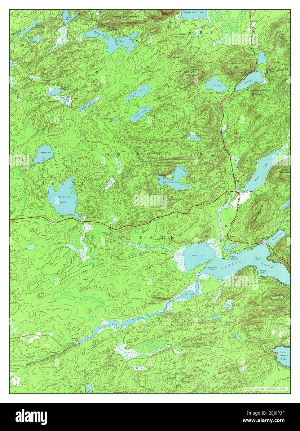 Canada Lake, New York, map 1945, 124000, United States of America by