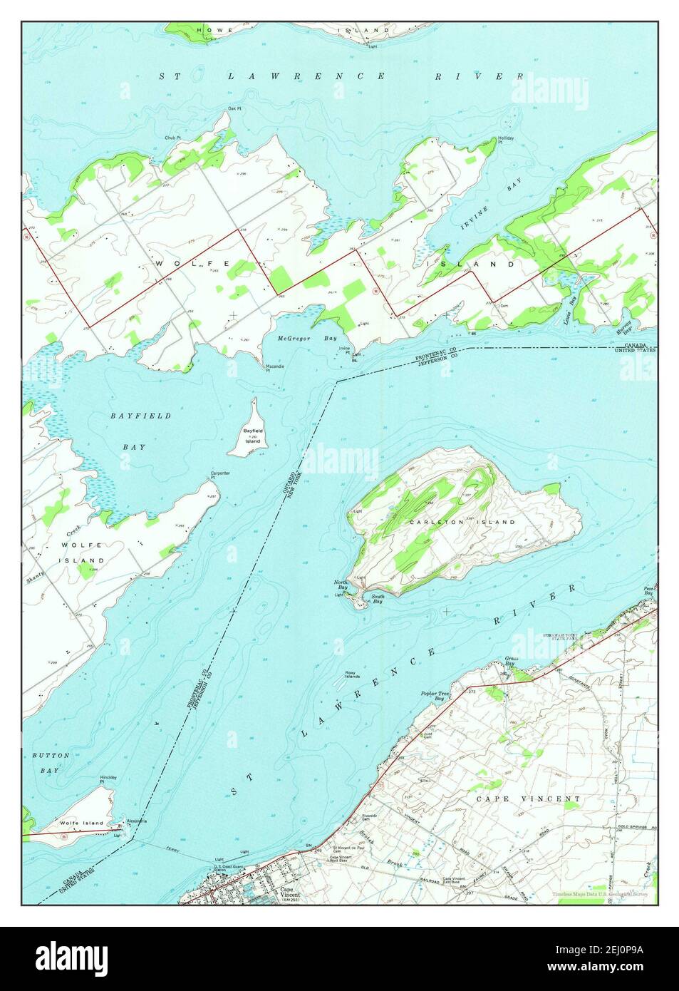 Cape Vincent North, New York, map 1958, 124000, United States of