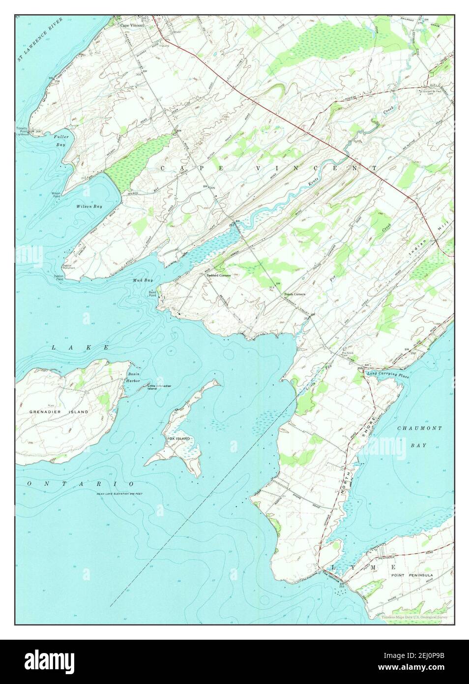 Cape Vincent South, New York, map 1958, 124000, United States of