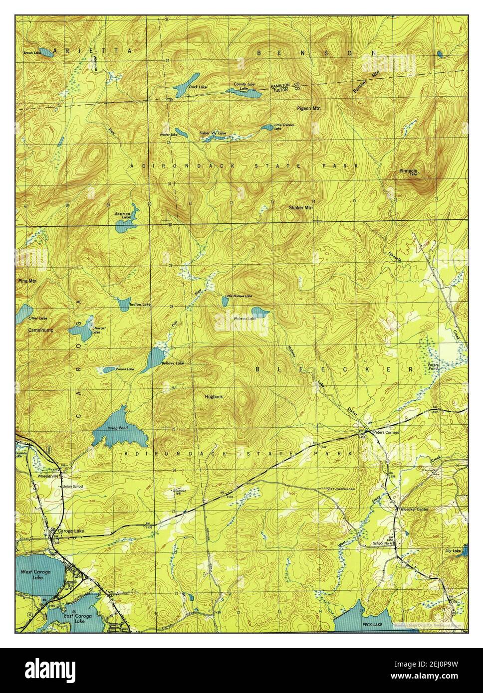 Caroga Lake, New York, map 1945, 124000, United States of America by