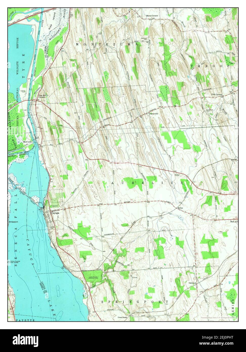Cayuga, New York, map 1954, 124000, United States of America by