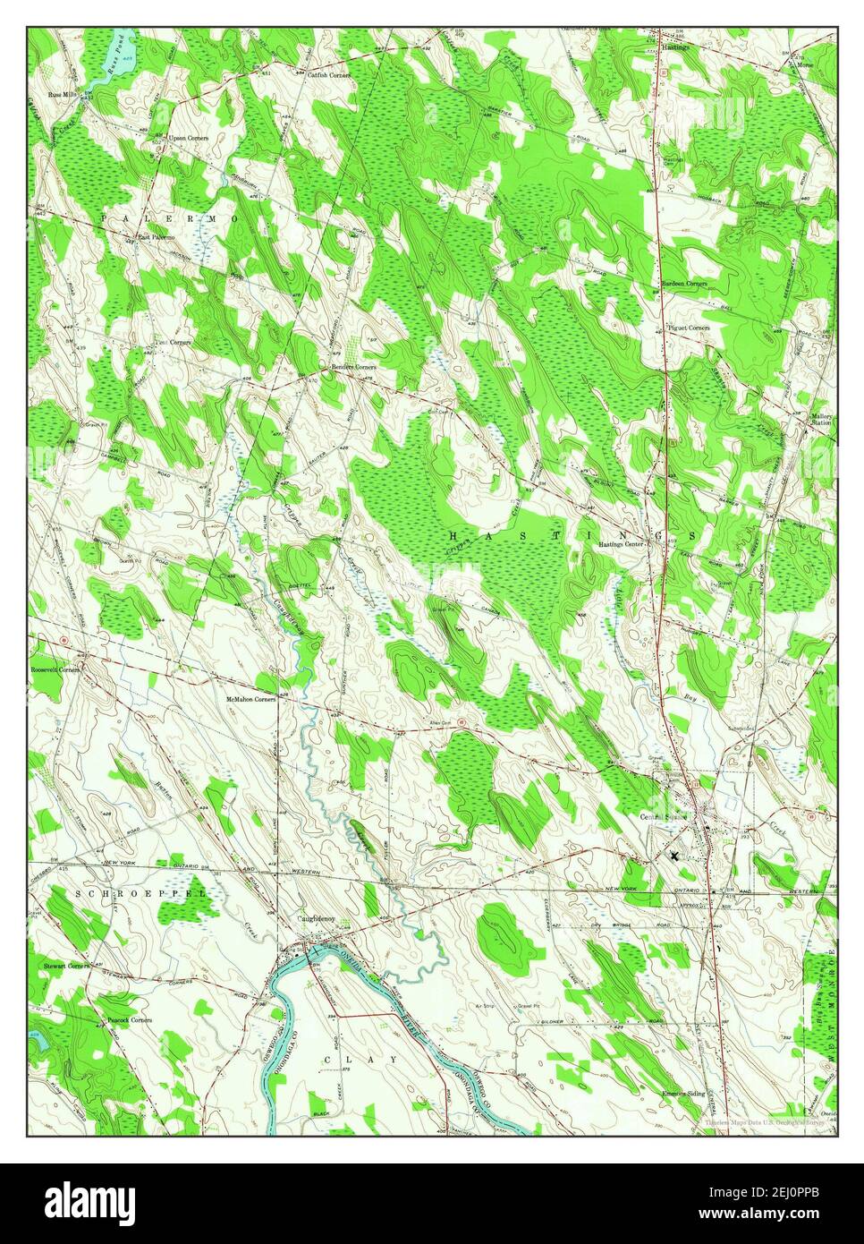 Central Square, New York, map 1956, 124000, United States of America