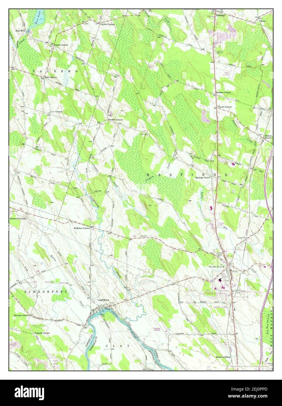 Central Square, New York, map 1956, 124000, United States of America