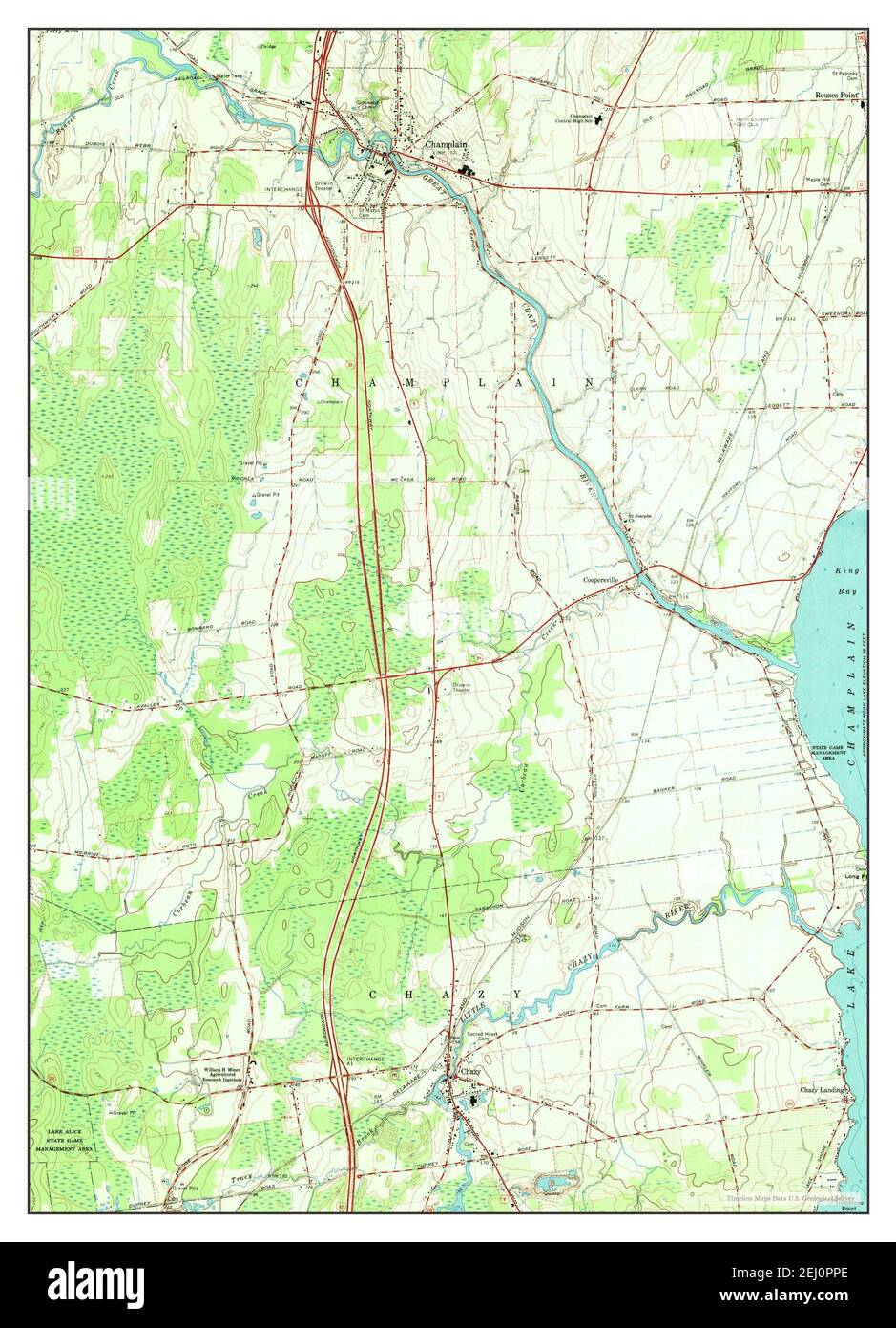 Champlain, New York, map 1966, 124000, United States of America by