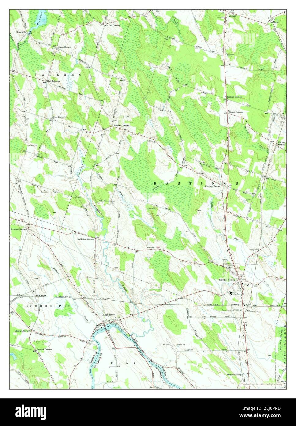 Central Square, New York, map 1956, 124000, United States of America