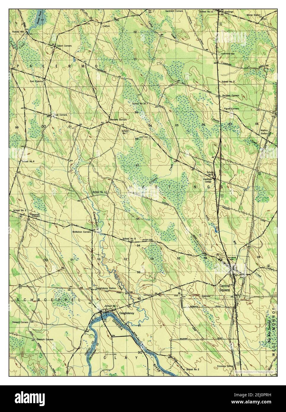 Central Square, New York, map 1949, 125000, United States of America