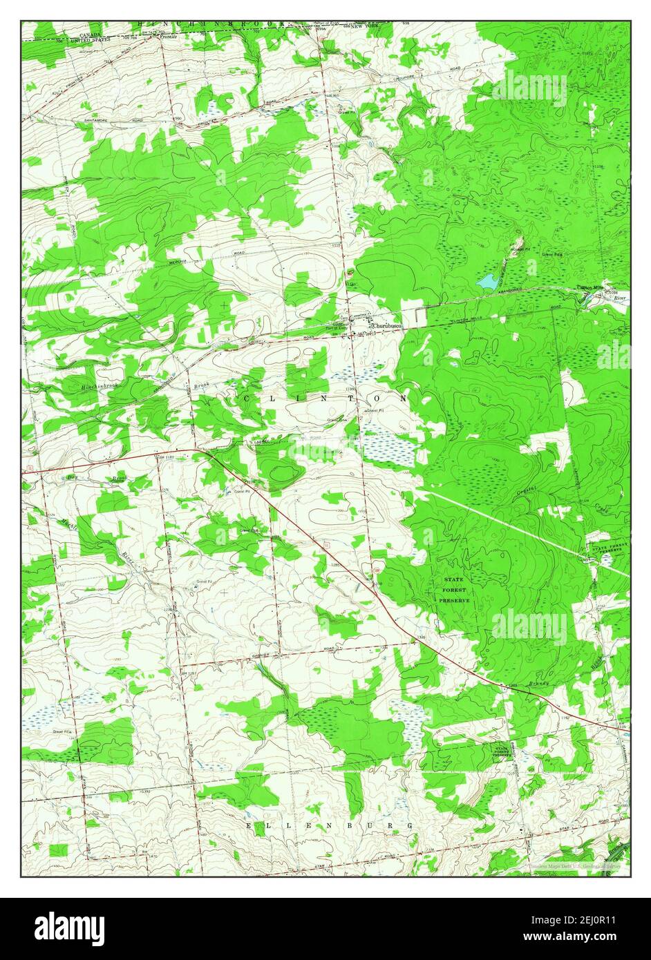 Churubusco, New York, map 1964, 124000, United States of America by