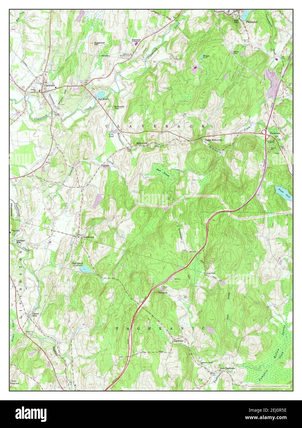 Claverack, New York, map 1960, 124000, United States of America by