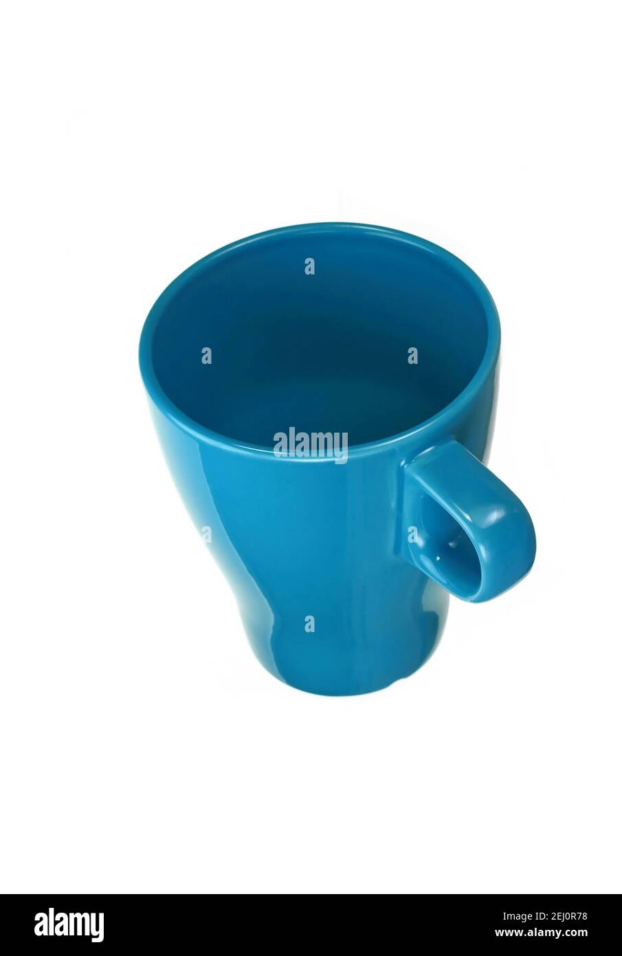 Blue Empty coffee cup or coffee mug isolated on white background Stock