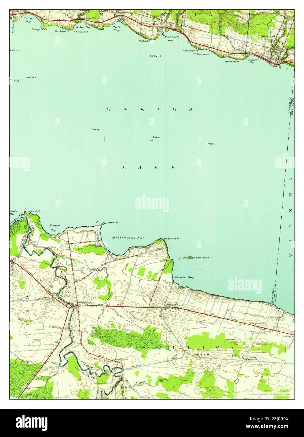 Cleveland, New York, map 1941, 124000, United States of America by